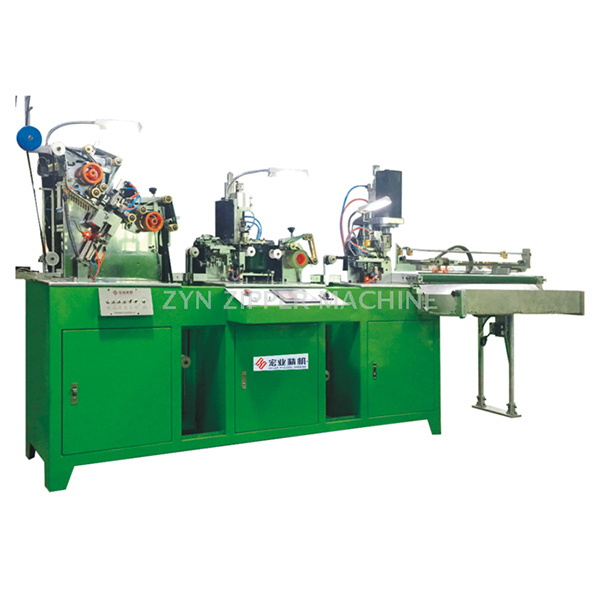 HY-880J 全自動金屬拉鏈三段工序連體機(jī)（穿頭、上止、切斷）