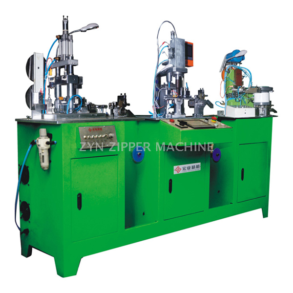 HY-881J 全自動金屬拉鏈三段工序連體機(jī)（貼膠、沖孔、插管/插座）